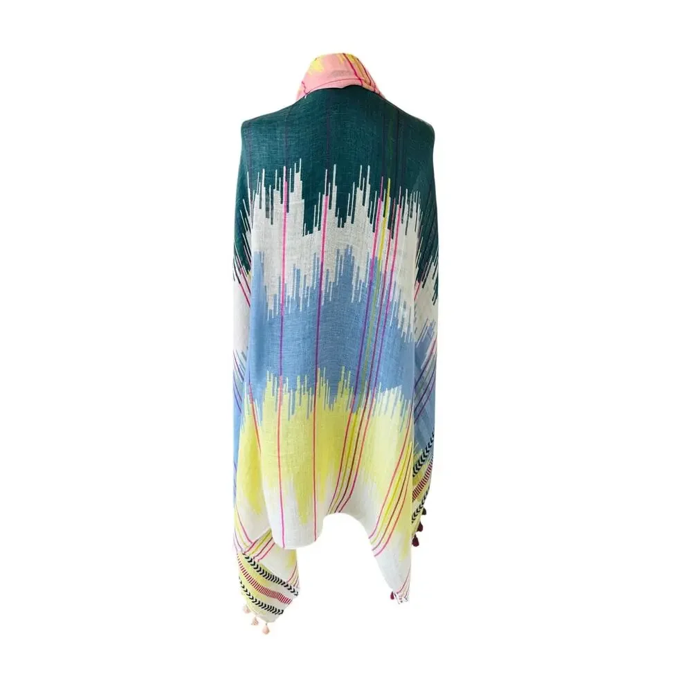 Boho Chic Mixed Pattern Tassel Scarf Wrap